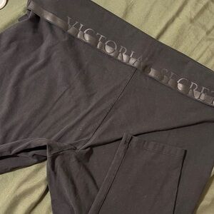 Victoria's Secret Black Logo Waistband Yoga Leggings
